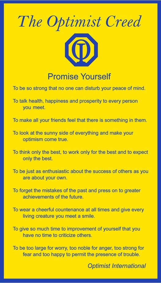 Our Creed Promise Yourself… – Optimist Club of Gettysburg